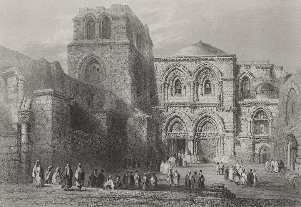 JERUSALEM. Church of Holy Sepulchre-Bartlett 1847 old antique print picture